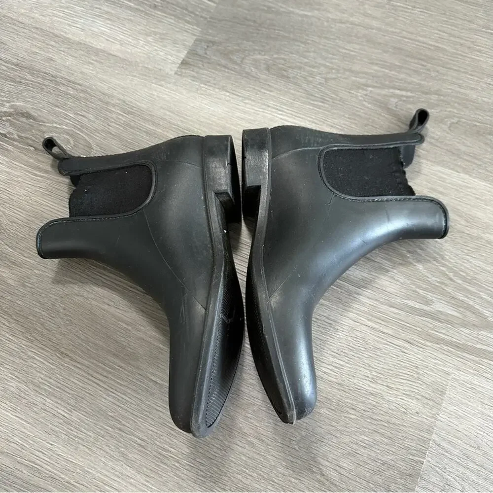 Sam Edelman Tinsley Women's Black Matte Pull On‎ Ankle Rain Booties Size 8